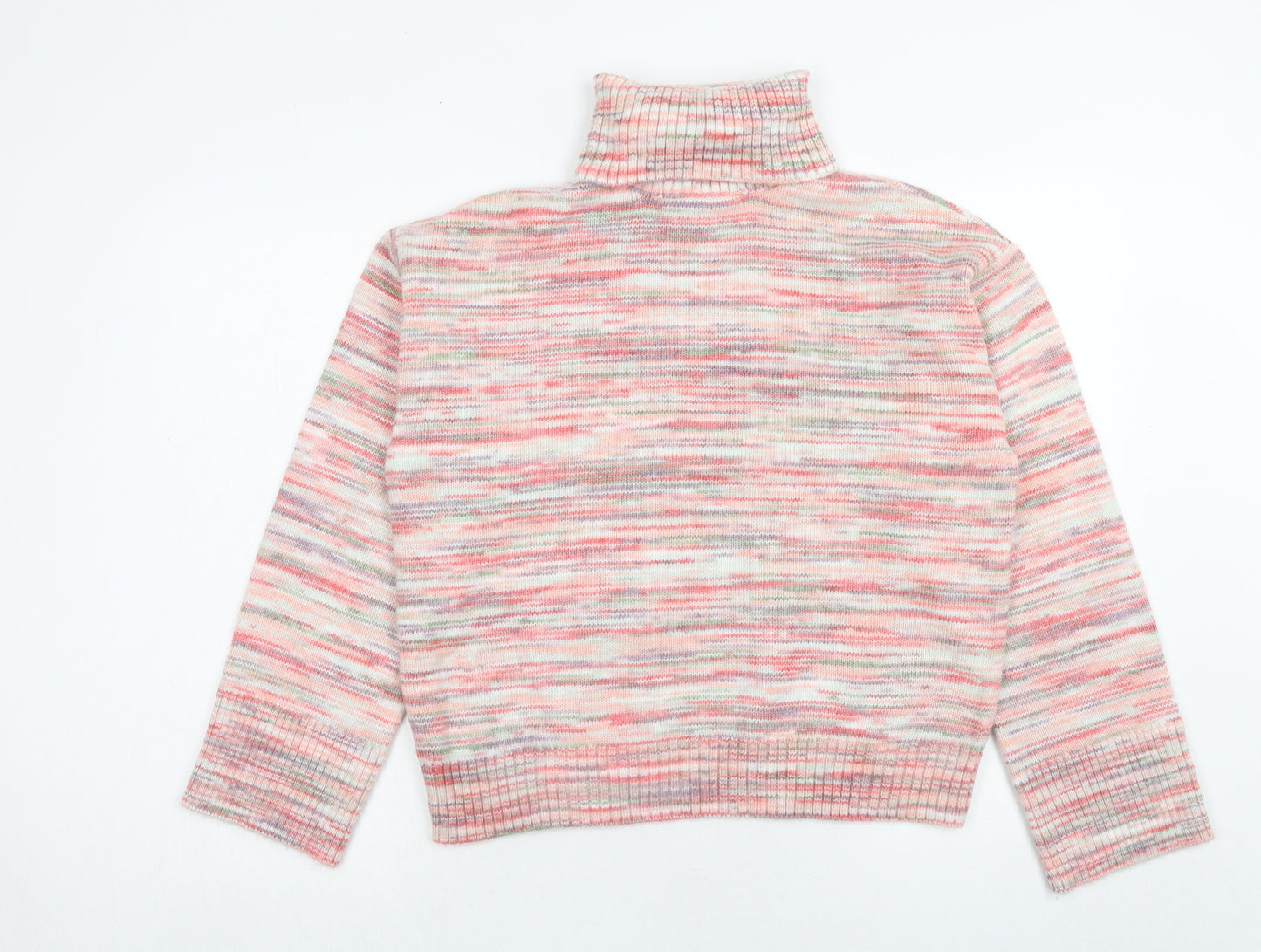 Marks and Spencer Womens Pink Roll Neck Acrylic Pullover Jumper Size L
