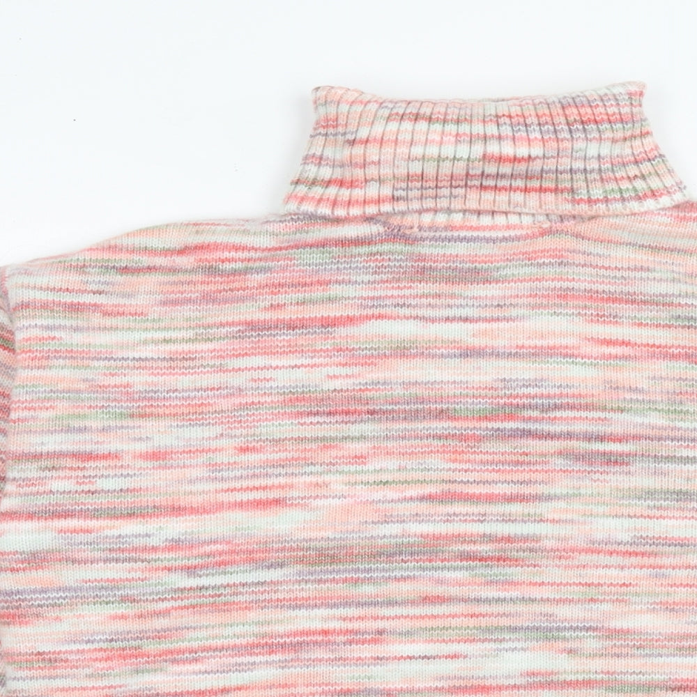 Marks and Spencer Womens Pink Roll Neck Acrylic Pullover Jumper Size L