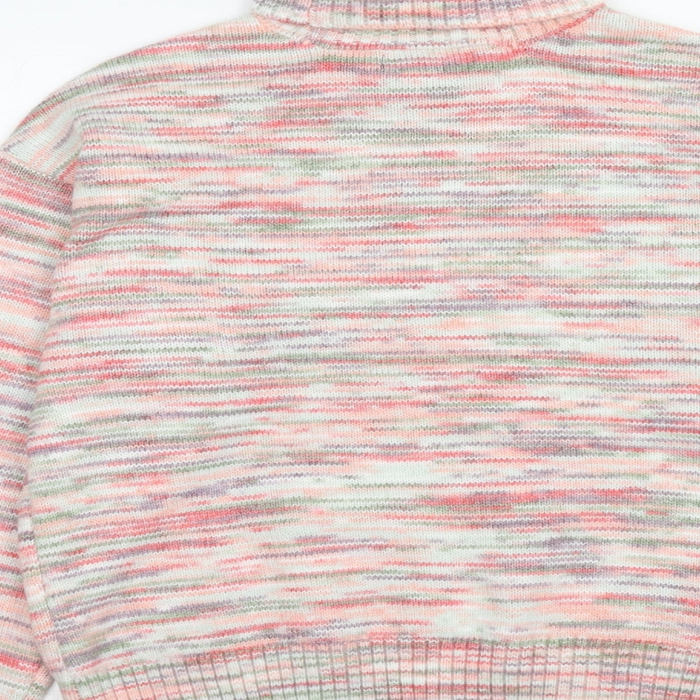 Marks and Spencer Womens Pink Roll Neck Acrylic Pullover Jumper Size L
