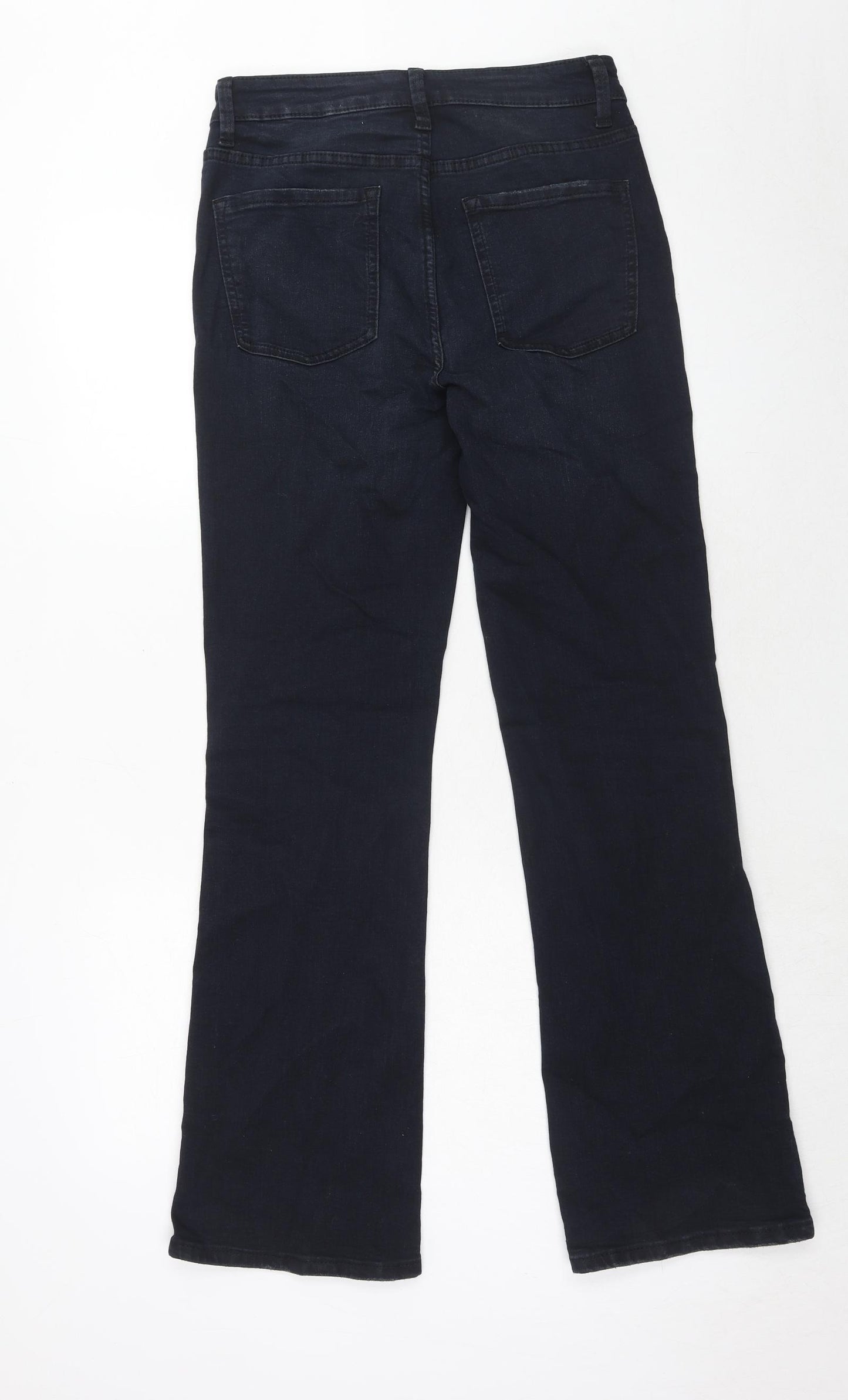 Marks and Spencer Womens Blue Cotton Bootcut Jeans Size 10 Regular Zip