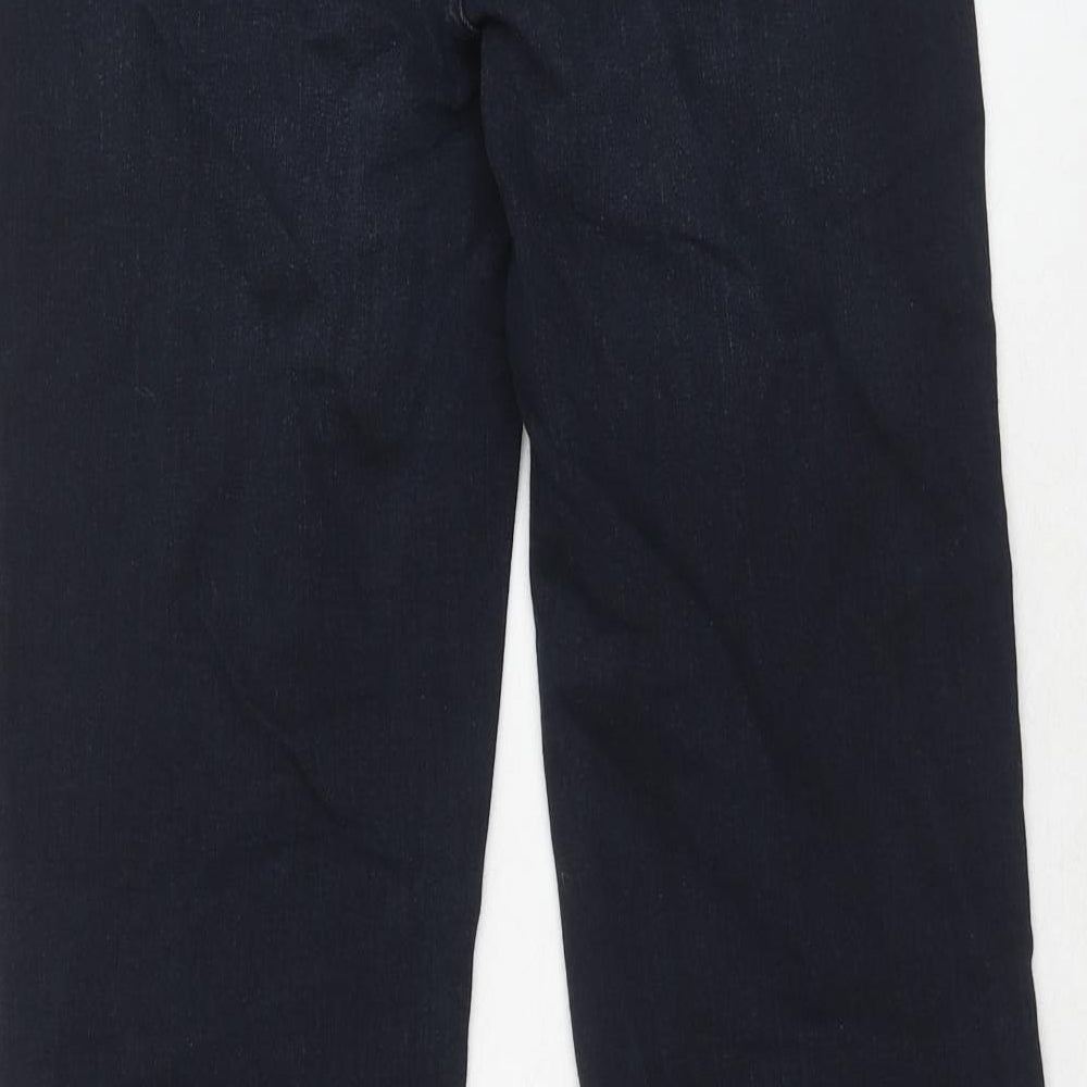 Marks and Spencer Womens Blue Cotton Bootcut Jeans Size 10 Regular Zip