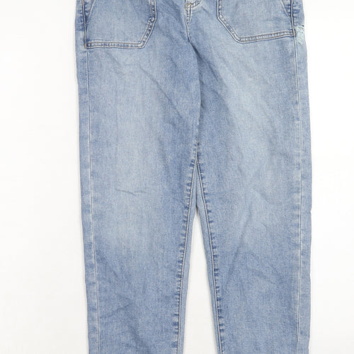 PRETTYLITTLETHING Womens Blue Cotton Tapered Jeans Size 8 Regular Zip