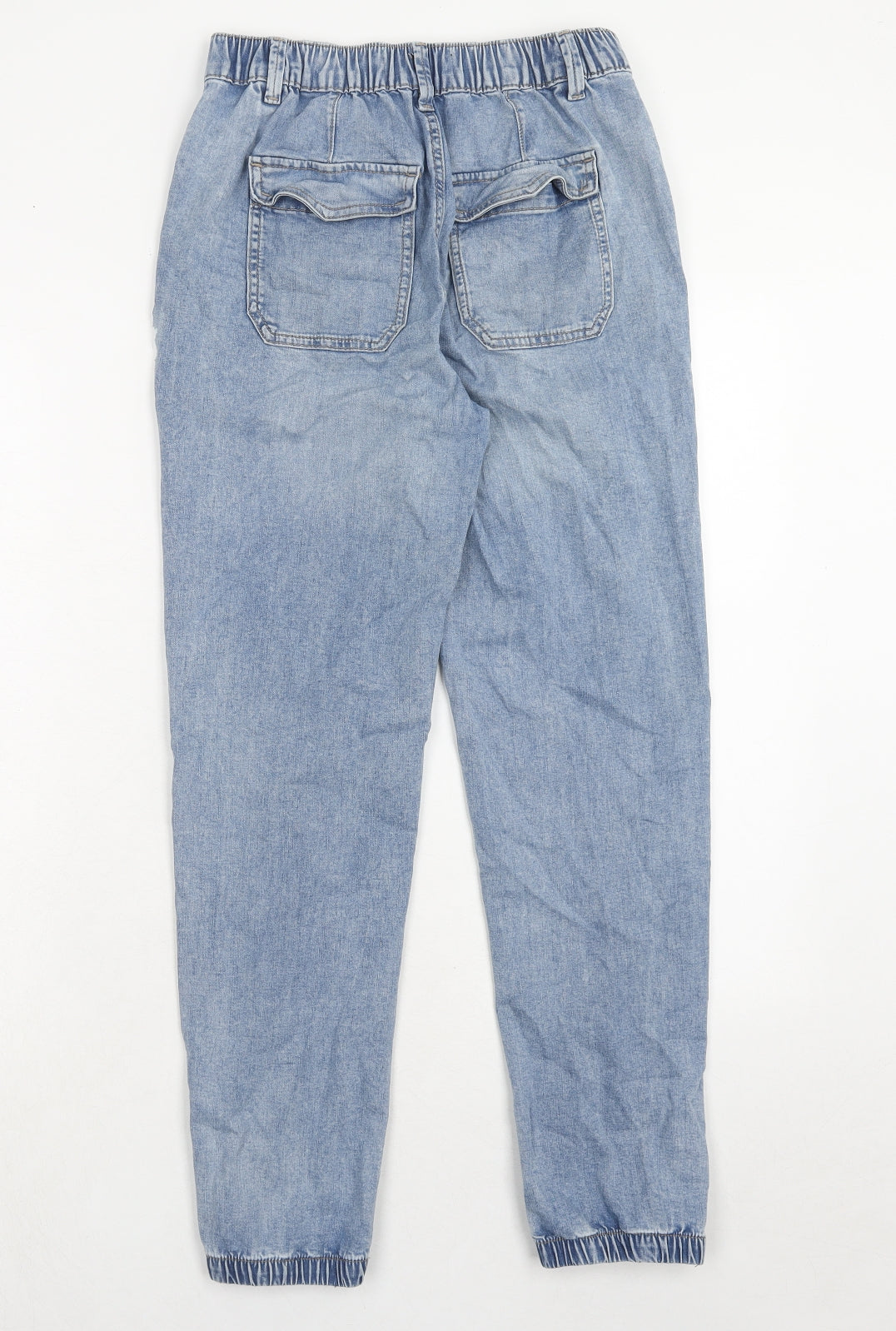 PRETTYLITTLETHING Womens Blue Cotton Tapered Jeans Size 8 Regular Zip