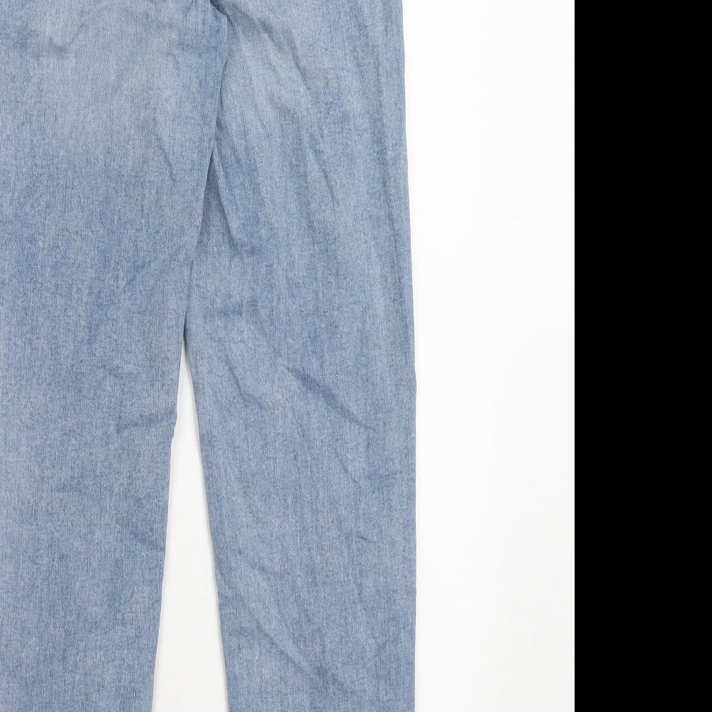 PRETTYLITTLETHING Womens Blue Cotton Tapered Jeans Size 8 Regular Zip