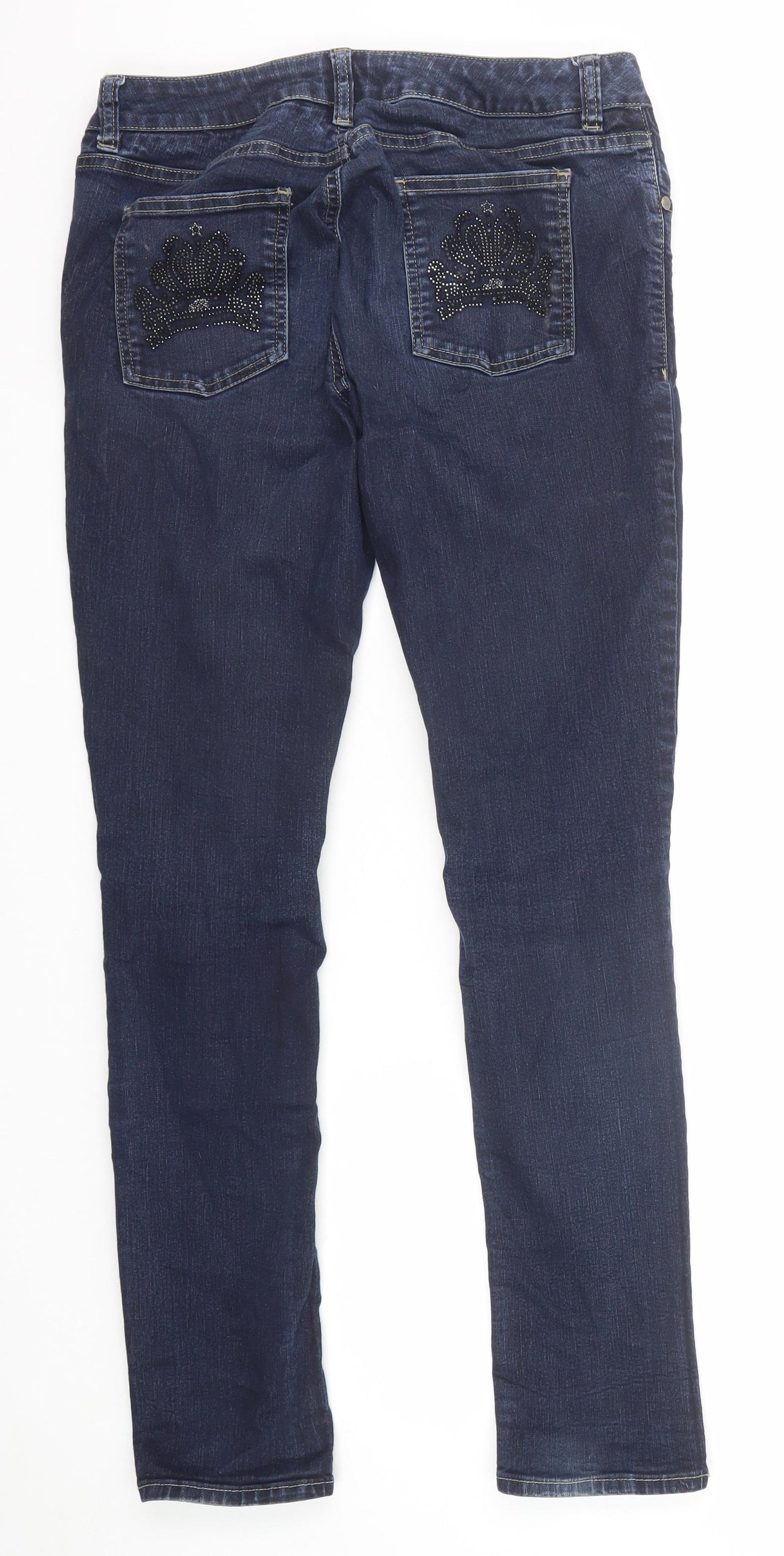 Debenhams Womens Blue Cotton Skinny Jeans Size 14 Regular Zip