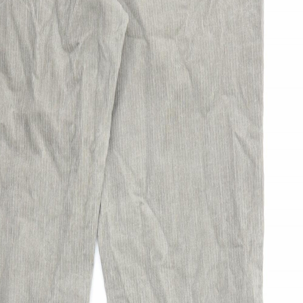Monsoon Womens Grey Cotton Trousers Size 10 Regular Zip