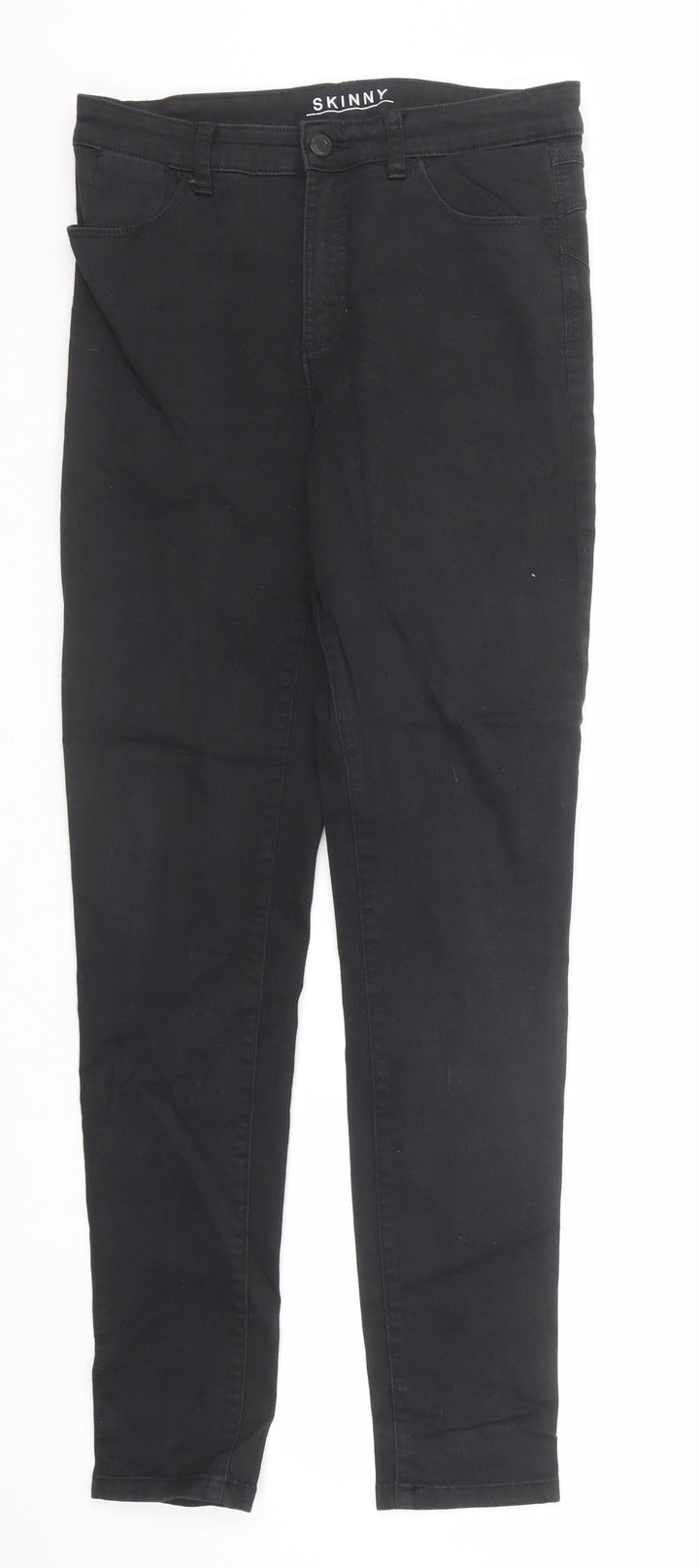 Marks and Spencer Womens Black Cotton Skinny Jeans Size 10 Regular Zip