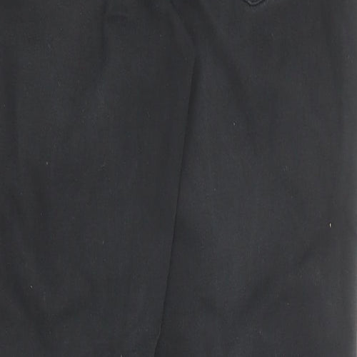 Marks and Spencer Womens Black Cotton Straight Jeans Size 8 Regular Zip