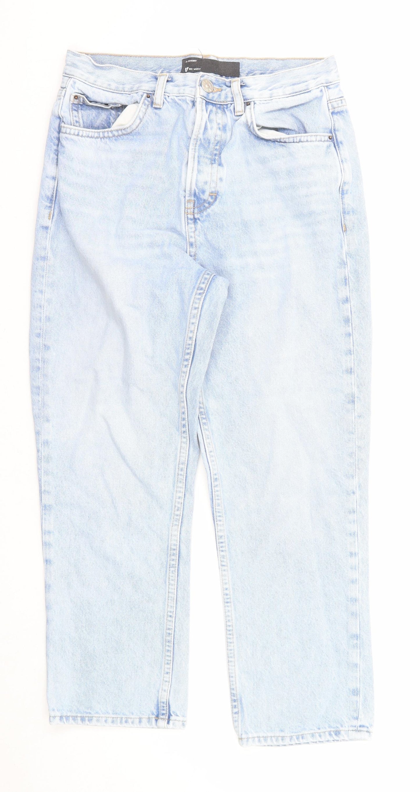 Very Womens Blue Cotton Straight Jeans Size 27 in Regular Zip