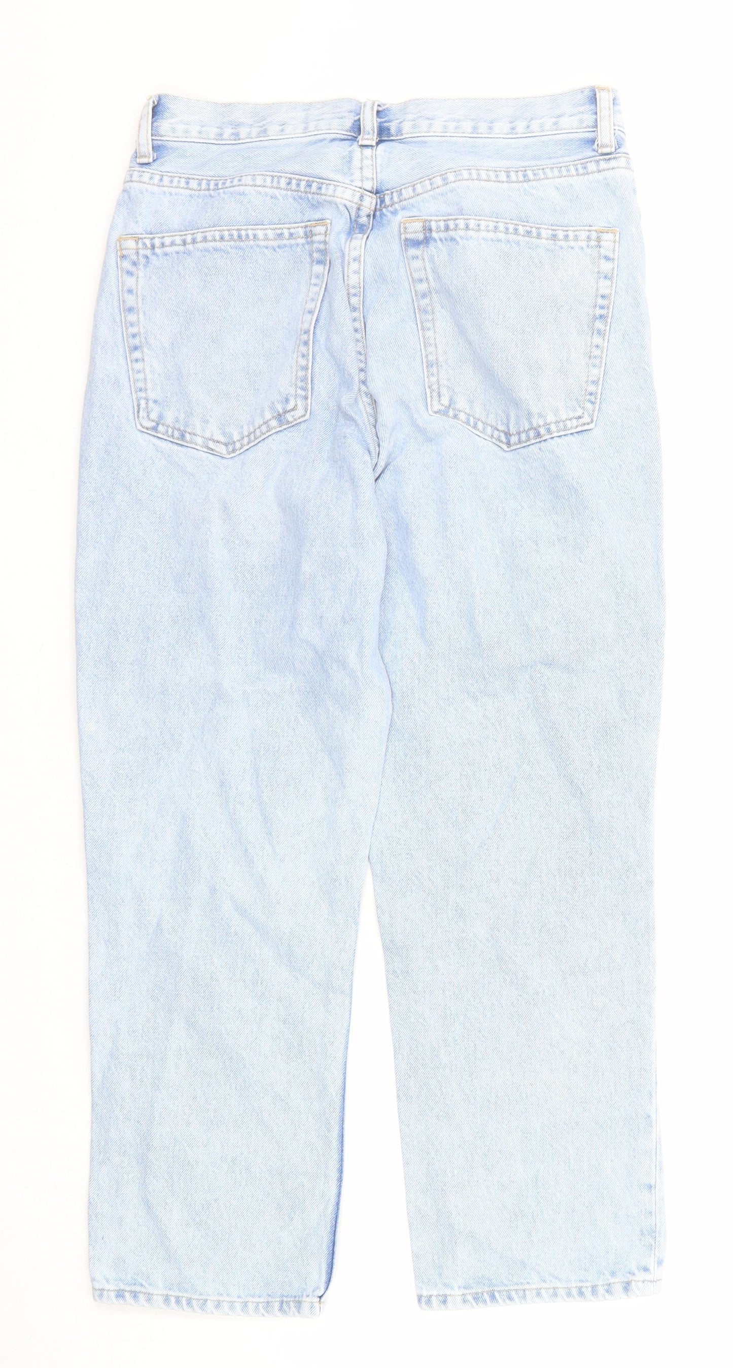 Very Womens Blue Cotton Straight Jeans Size 27 in Regular Zip