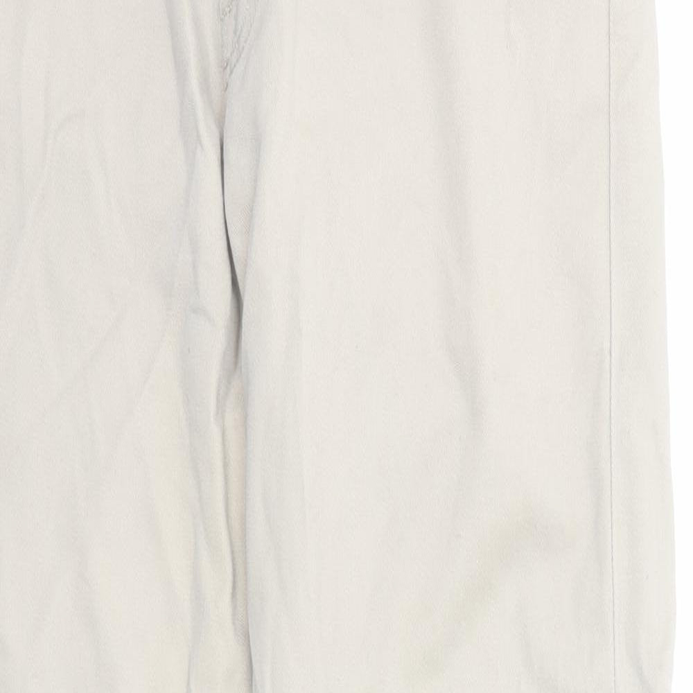 Lacoste Womens Beige Cotton Straight Jeans Size 10 Regular Zip