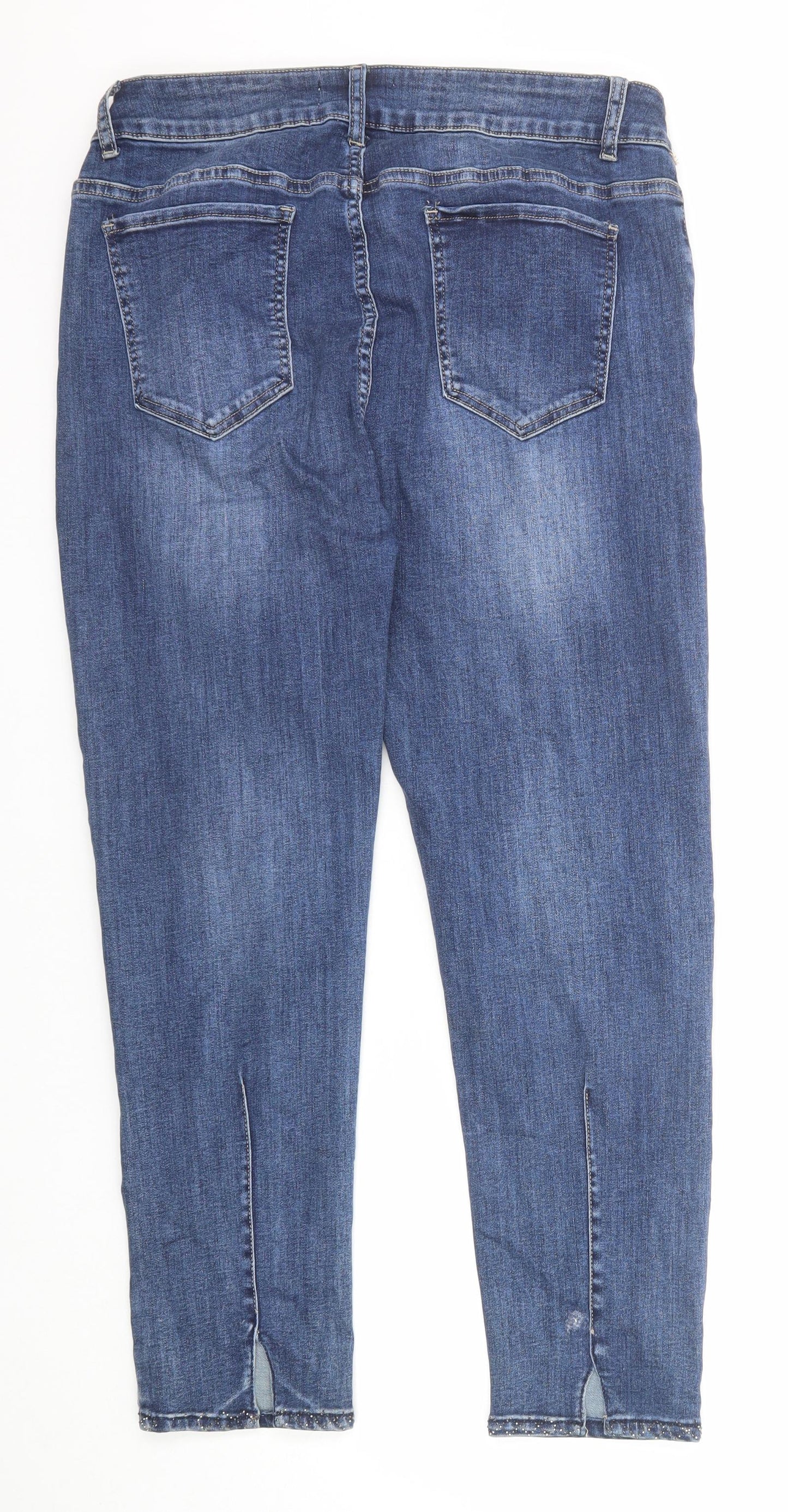 Monday Womens Blue Cotton Straight Jeans Size 16 Regular Zip