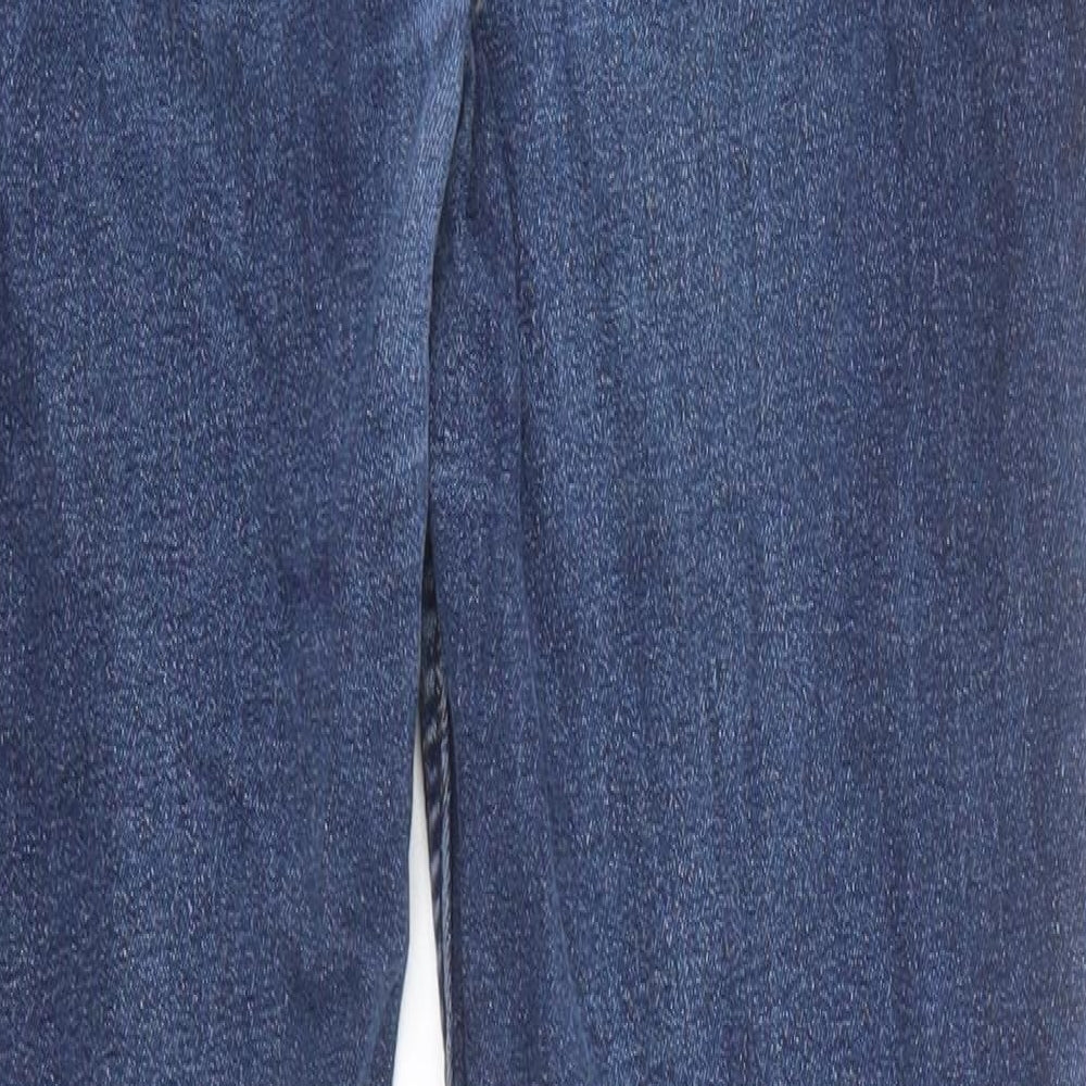 Marks and Spencer Womens Blue Cotton Skinny Jeans Size 14 Regular Zip