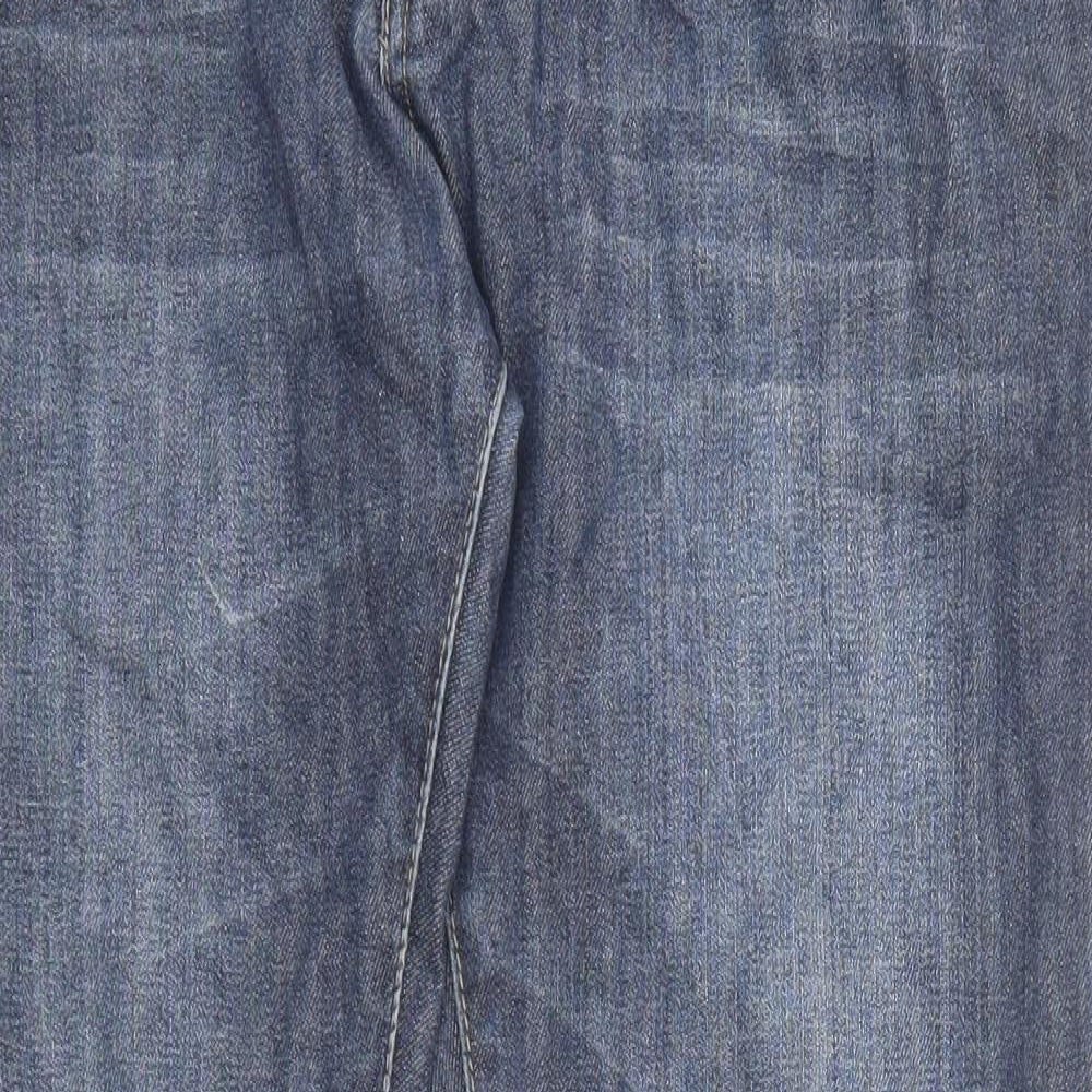 Strength & Honour Mens Blue Cotton Straight Jeans Size 34 in L32 in Regular Zip