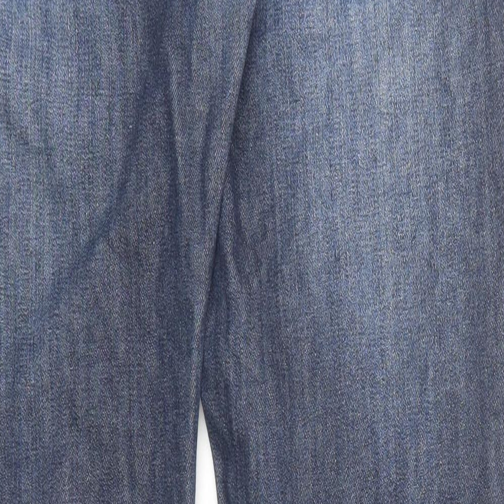 Strength & Honour Mens Blue Cotton Straight Jeans Size 34 in L32 in Regular Zip