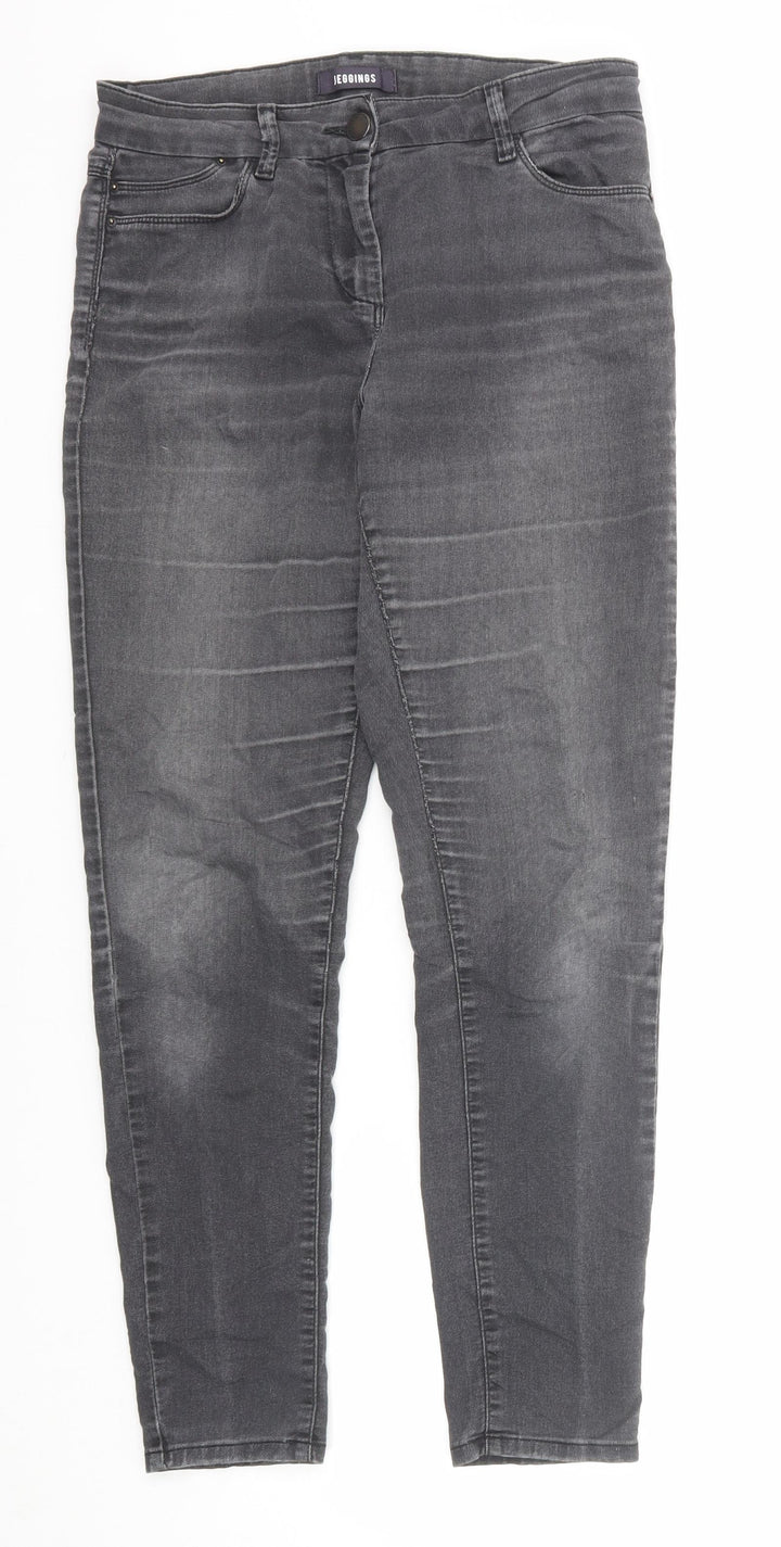 Marks and Spencer Womens Black Cotton Jegging Jeans Size 10 Regular Zip