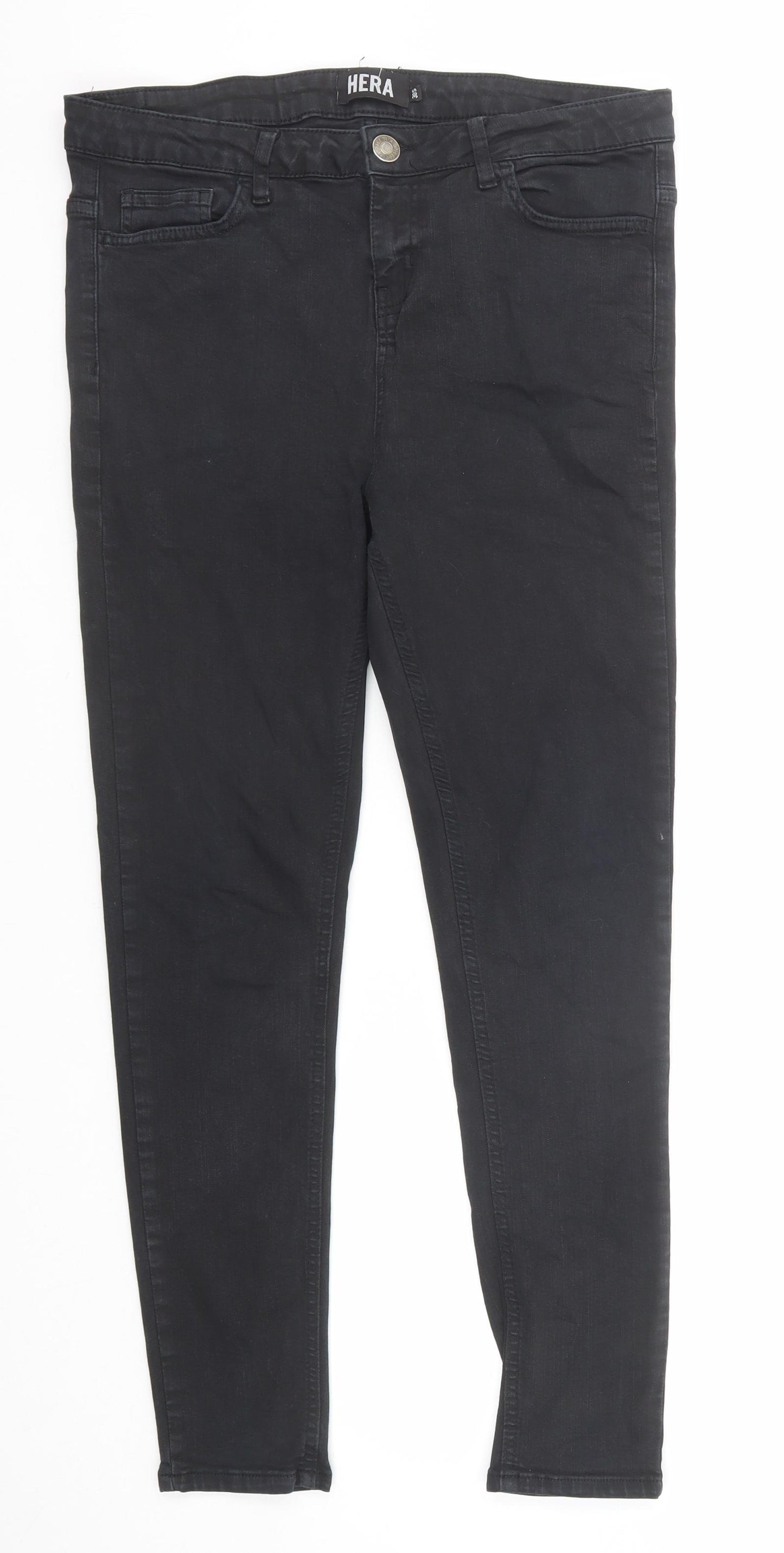 Hera Mens Black Cotton Skinny Jeans Size 30 in Regular Zip