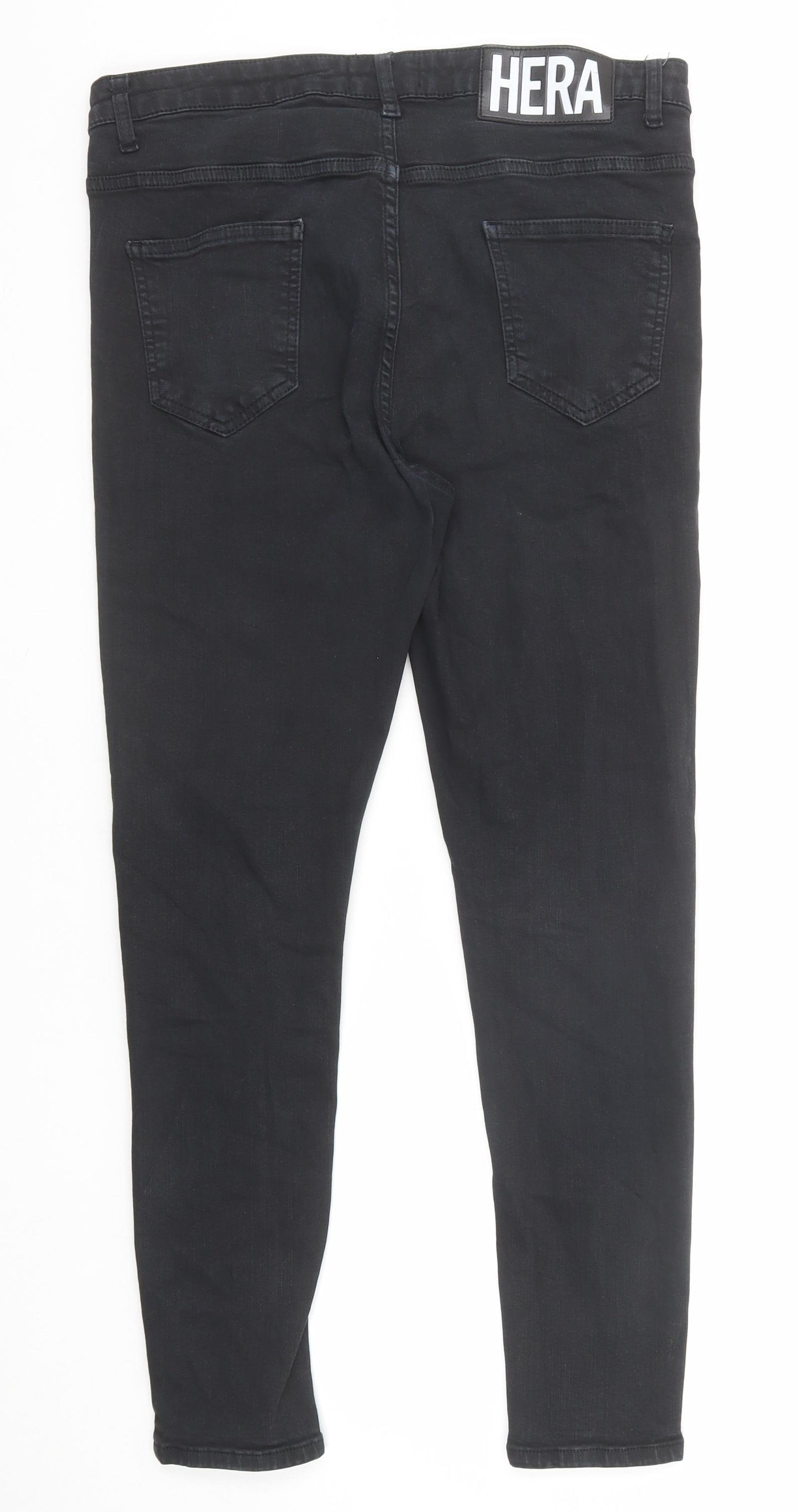 Hera Mens Black Cotton Skinny Jeans Size 30 in Regular Zip