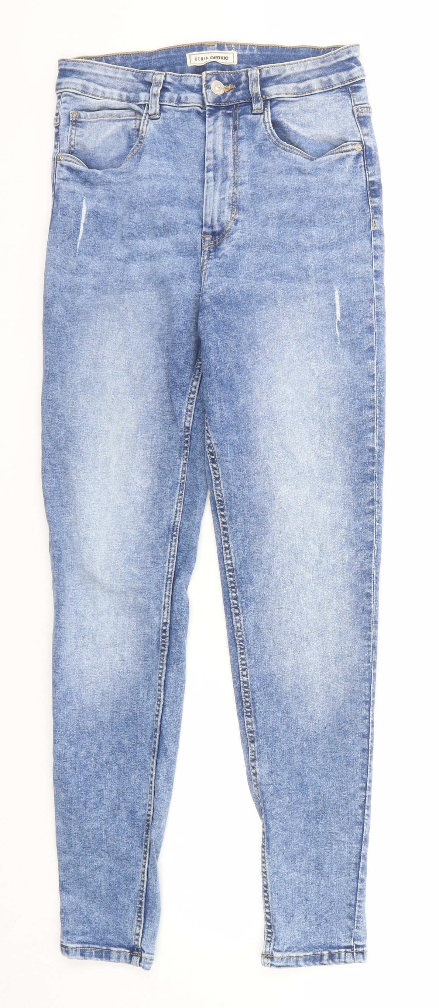 Pimkie Womens Blue Cotton Skinny Jeans Size 12 Regular Zip