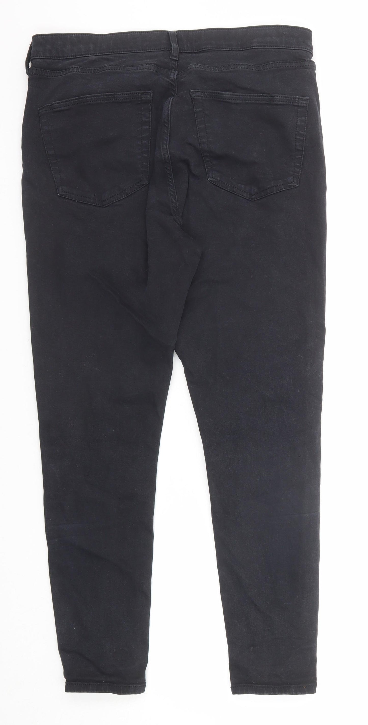 Topshop Womens Black Cotton Skinny Jeans Size 34 in L32 in Regular Zip
