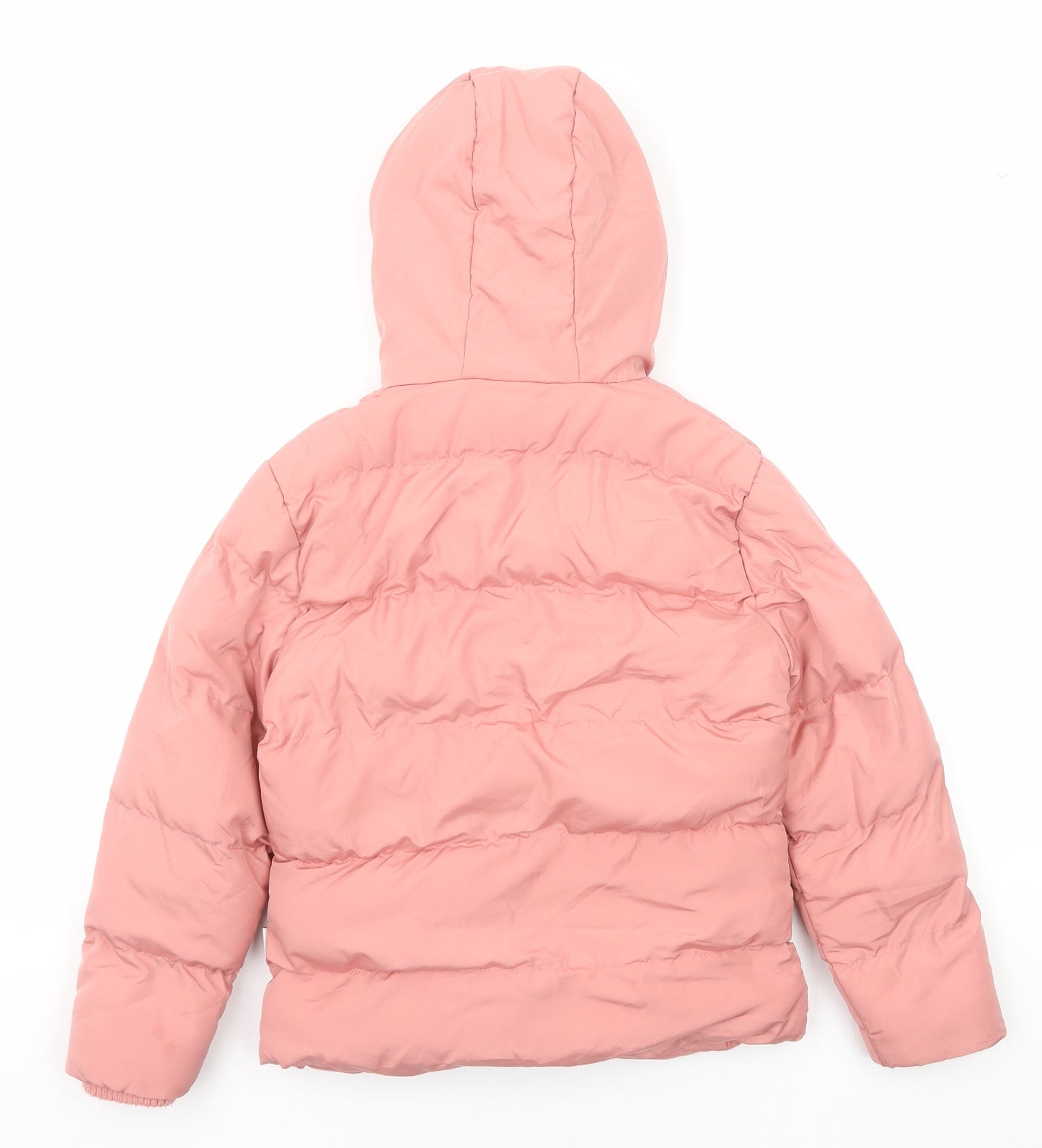 Lee Cooper Girls Pink Puffer Jacket Jacket Size 7-8 Years Zip