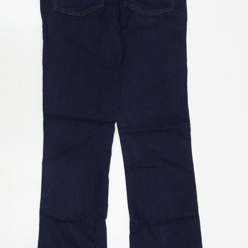 Marks and Spencer Womens Blue Cotton Bootcut Jeans Size 10 Regular Zip