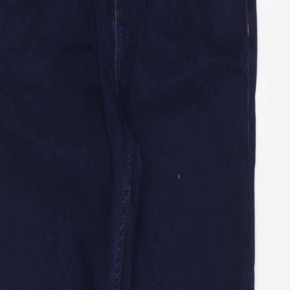 Marks and Spencer Womens Blue Cotton Bootcut Jeans Size 10 Regular Zip