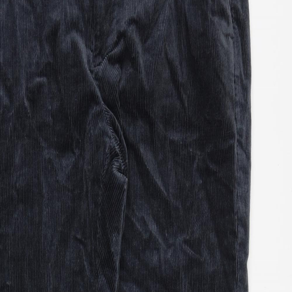 Marks and Spencer Mens Grey Cotton Trousers Size 34 in Regular Zip