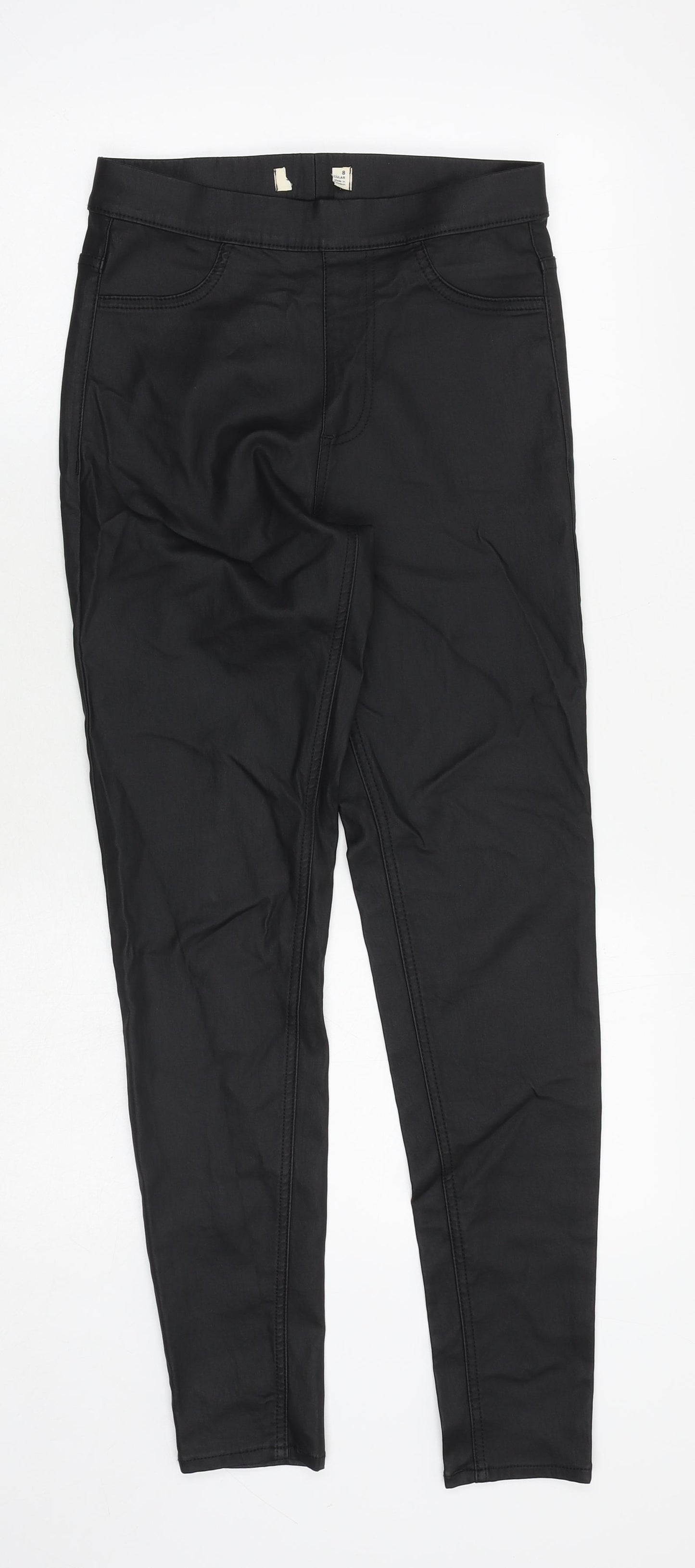Marks and Spencer Womens Beige Viscose Trousers Size 8 Regular