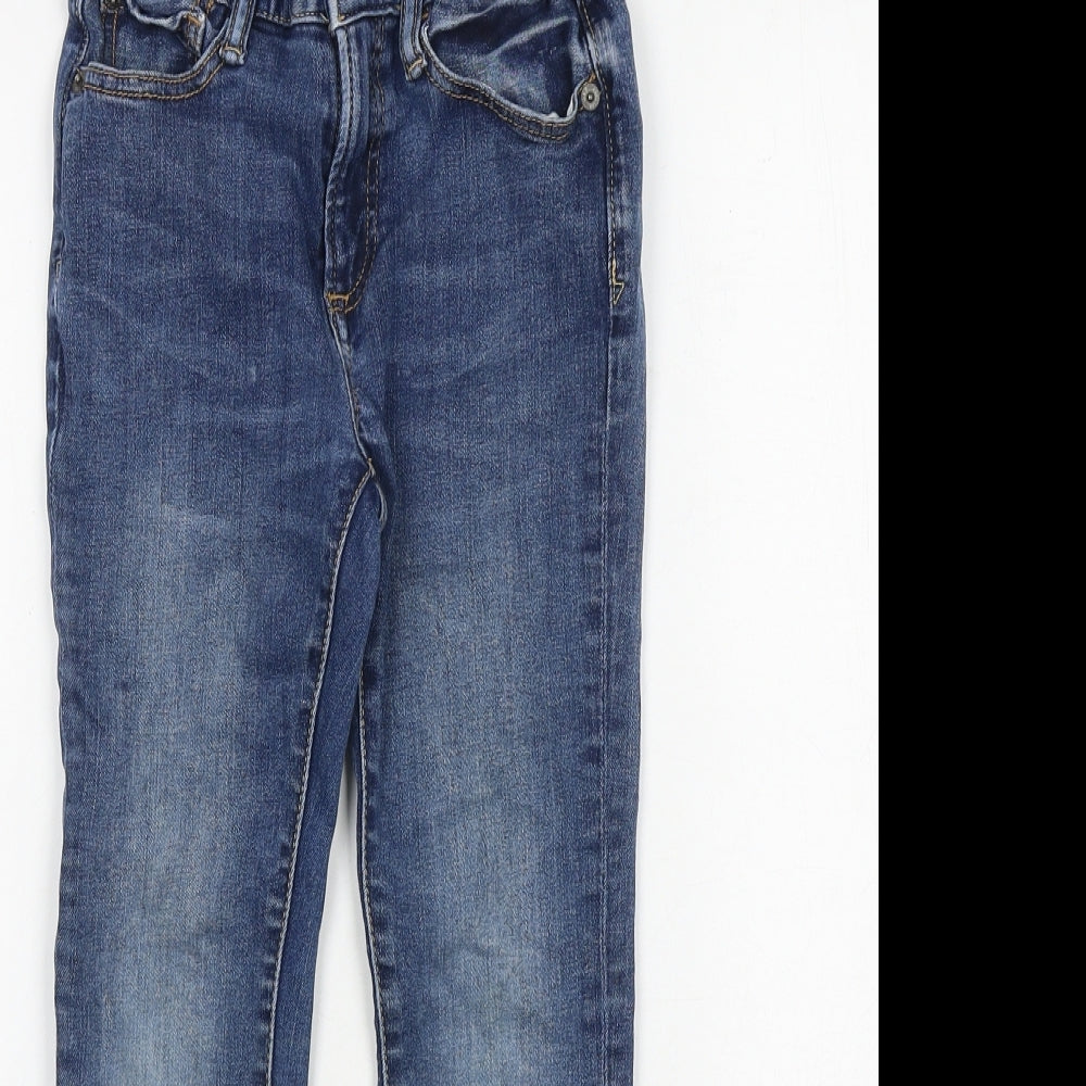 Gap Boys Blue Cotton Skinny Jeans Size 7 Years Regular Zip