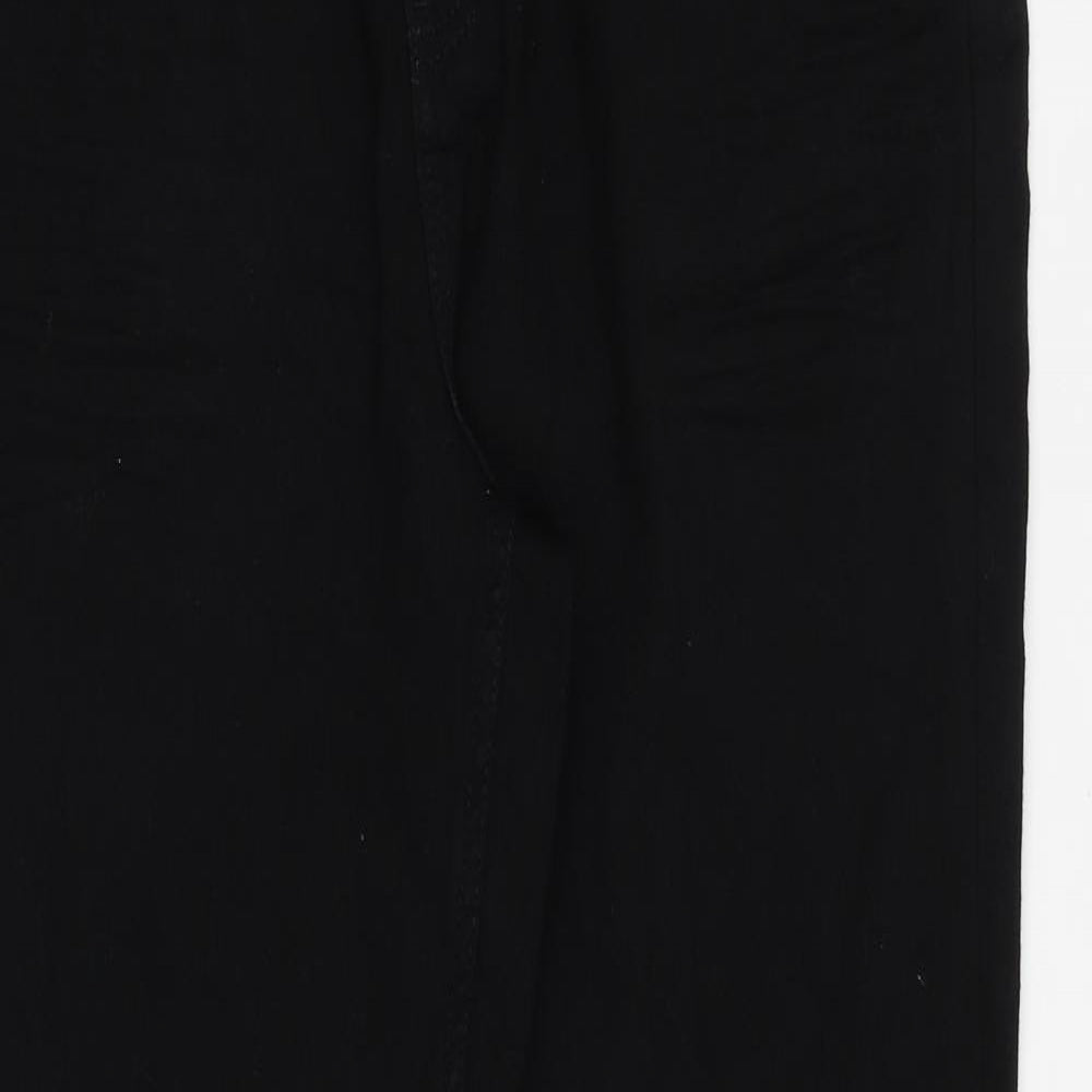 Marks and Spencer Womens Black Cotton Bootcut Jeans Size 18 Regular Zip