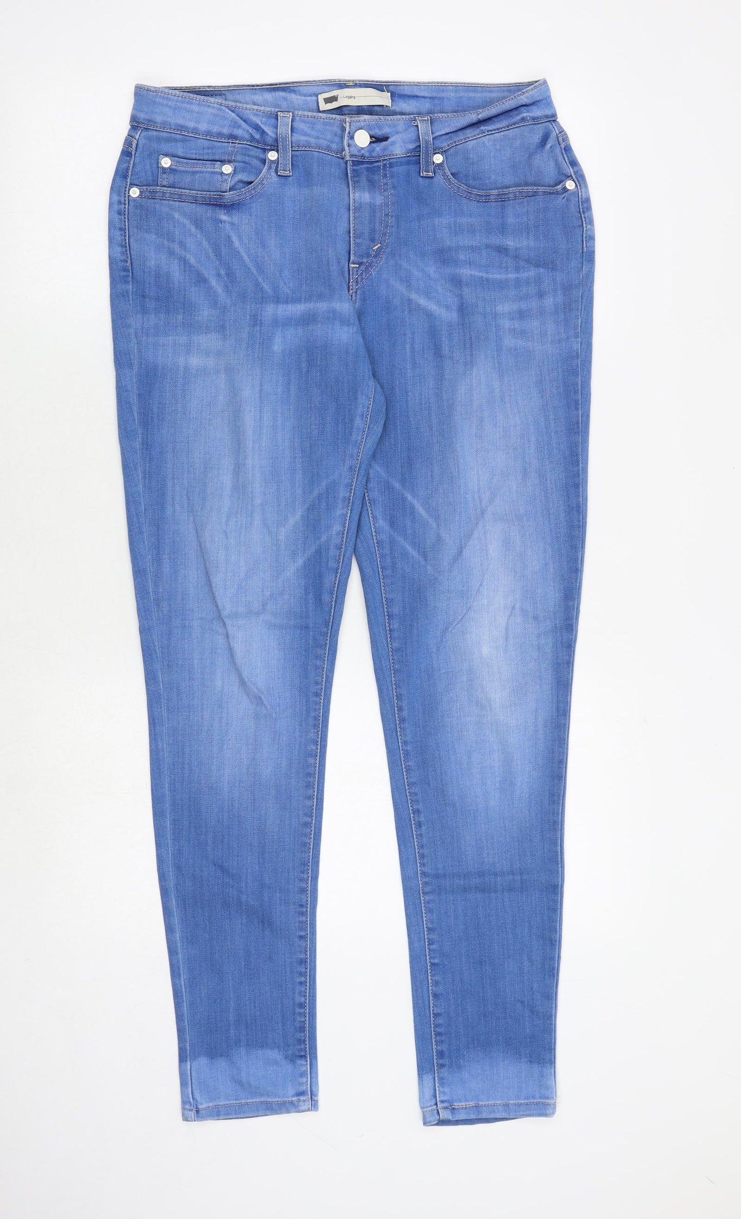 Signature by Levi Strauss & Co. Womens Blue Cotton Jegging Jeans Size 32 in Regular Zip