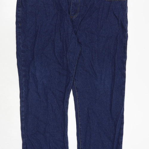 Union Blues Mens Blue Cotton Straight Jeans Size 42 in Regular Zip