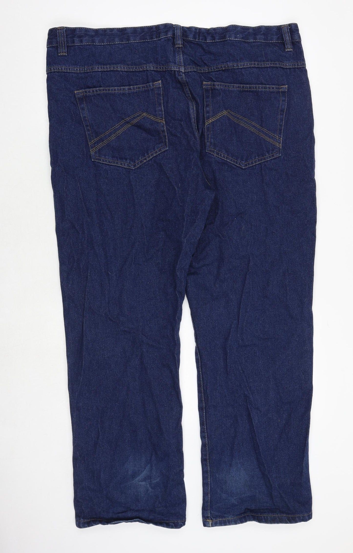 Union Blues Mens Blue Cotton Straight Jeans Size 42 in Regular Zip