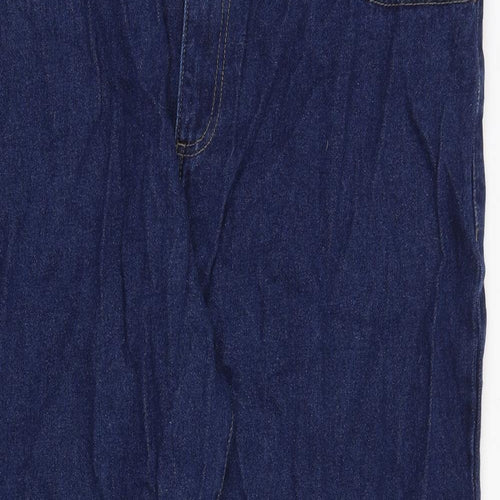 Union Blues Mens Blue Cotton Straight Jeans Size 42 in Regular Zip