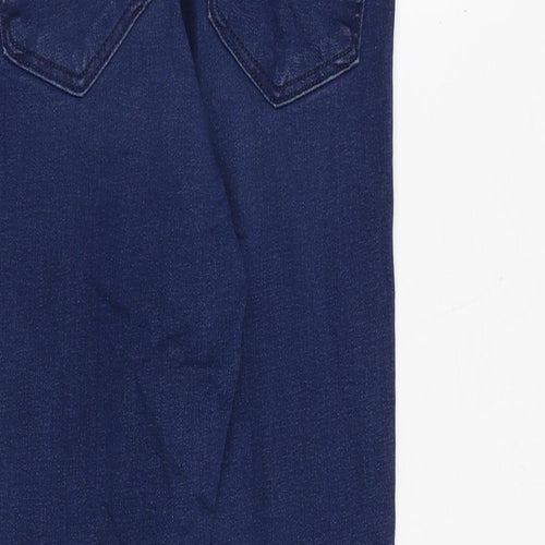 Topshop Womens Blue Cotton Skinny Jeans Size 28 in Regular Zip