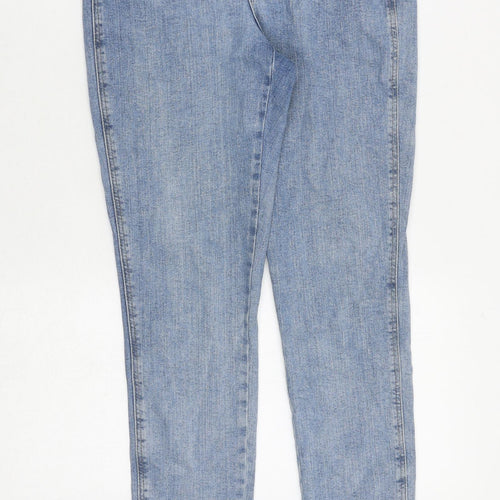 Marks and Spencer Womens Blue Cotton Skinny Jeans Size 8 Regular Zip
