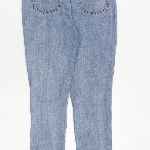 Marks and Spencer Womens Blue Cotton Skinny Jeans Size 8 Regular Zip