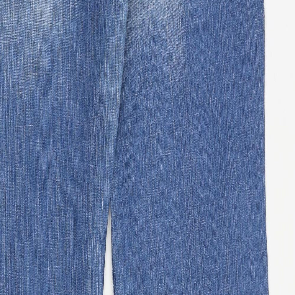 Oasis Womens Black Cotton Bootcut Jeans Size 14 Regular Zip