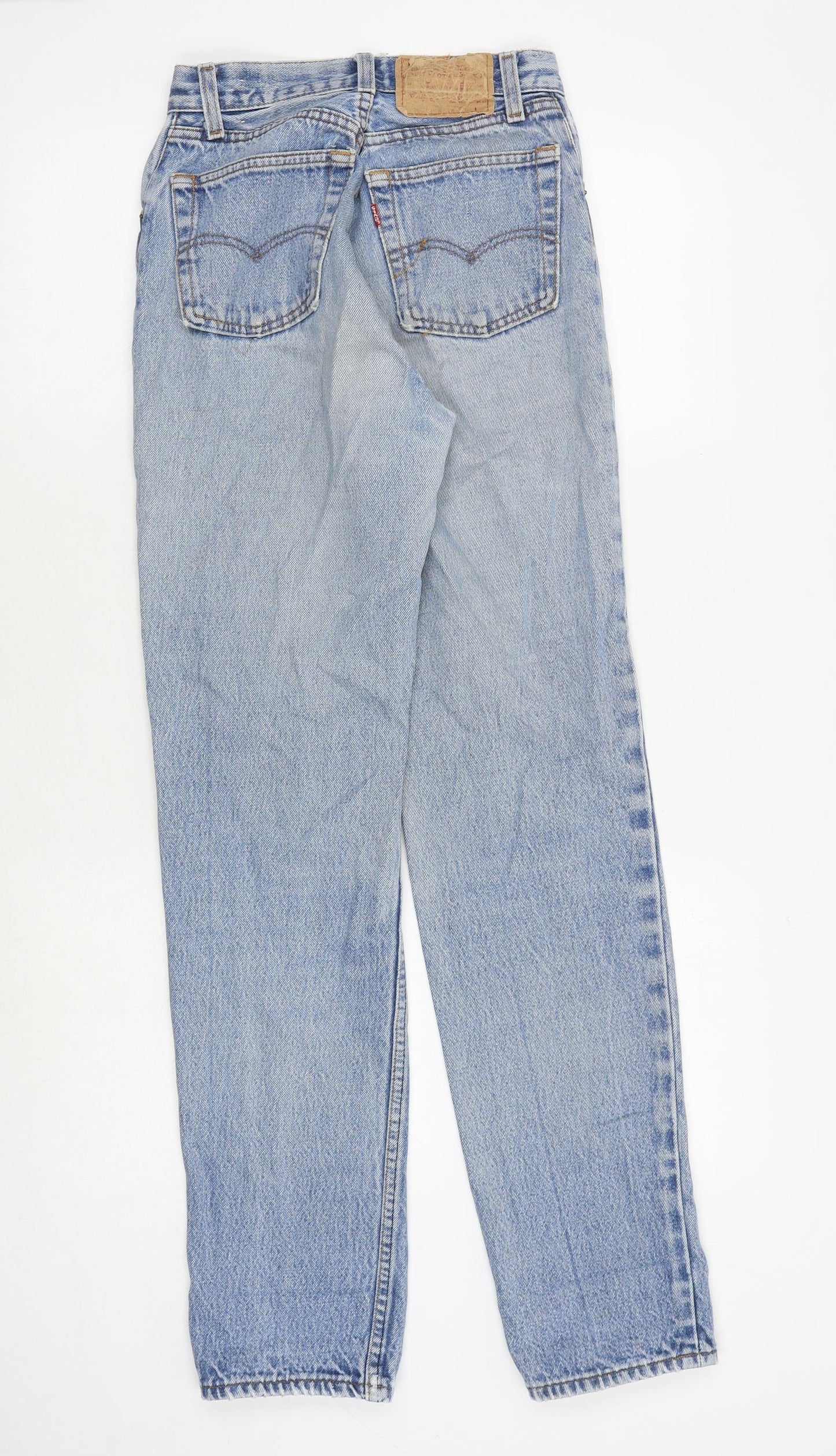 Levi's Womens Blue Cotton Straight Jeans Size 25 in Regular Button