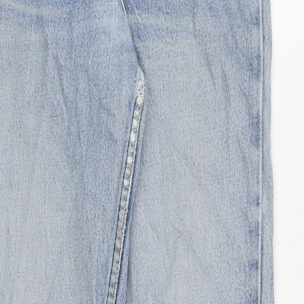 Levi's Womens Blue Cotton Straight Jeans Size 25 in Regular Button