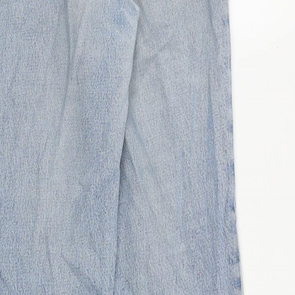 Levi's Womens Blue Cotton Straight Jeans Size 25 in Regular Button