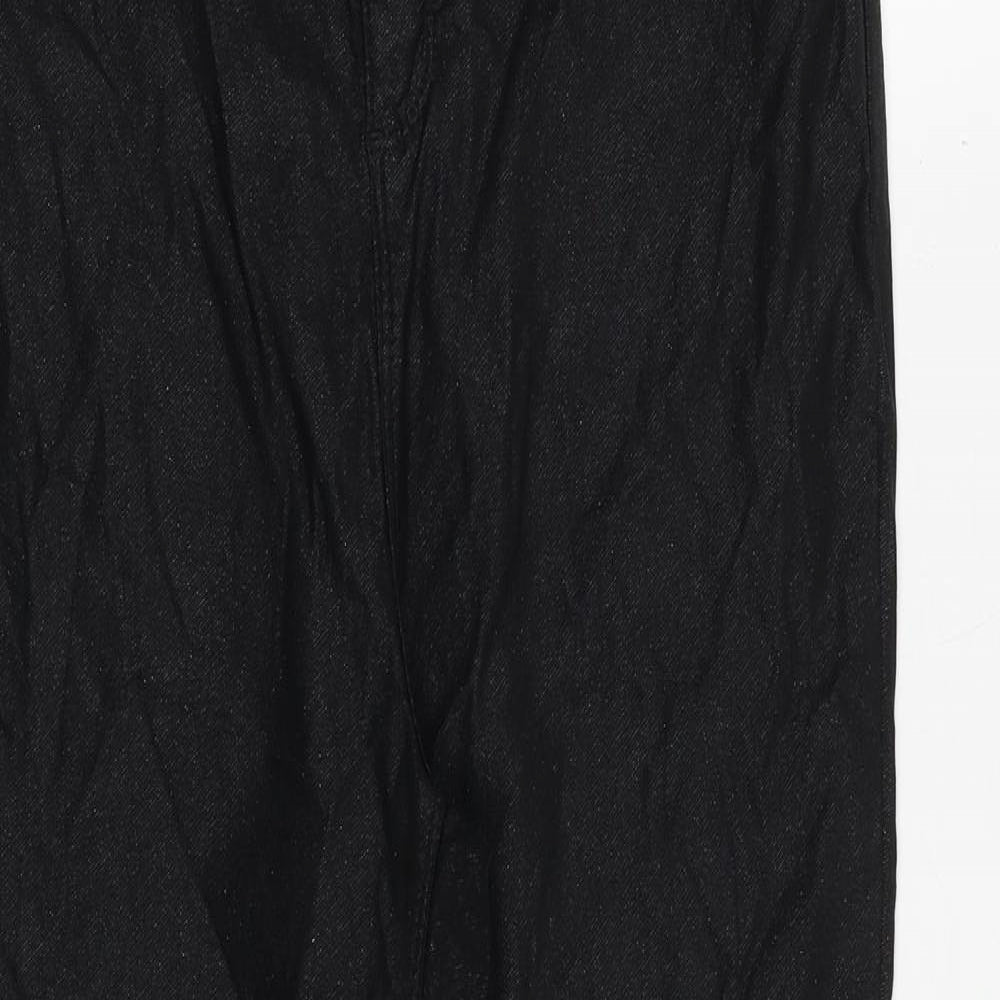 Dorothy Perkins Womens Black Viscose Trousers Size 16 Regular Zip