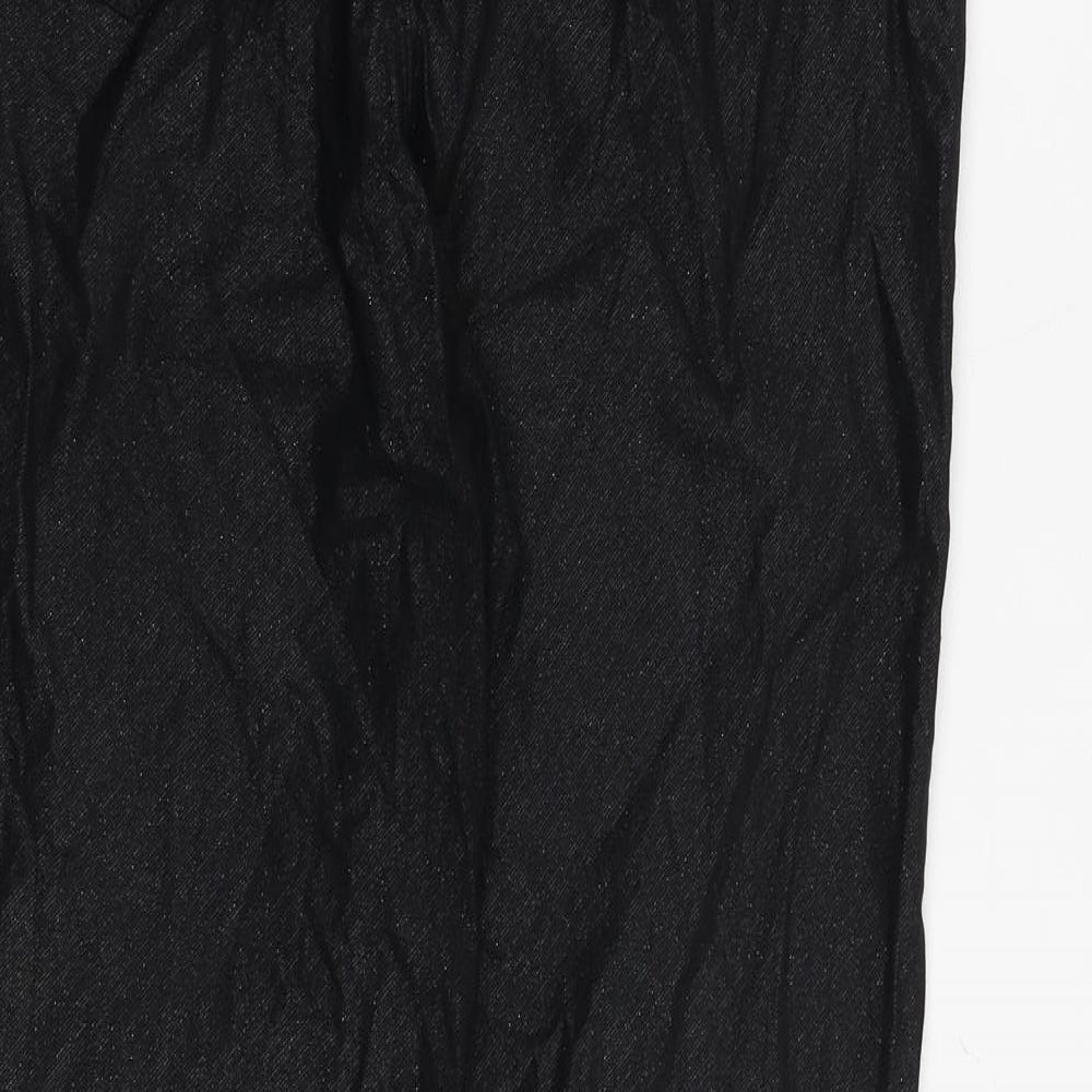 Dorothy Perkins Womens Black Viscose Trousers Size 16 Regular Zip
