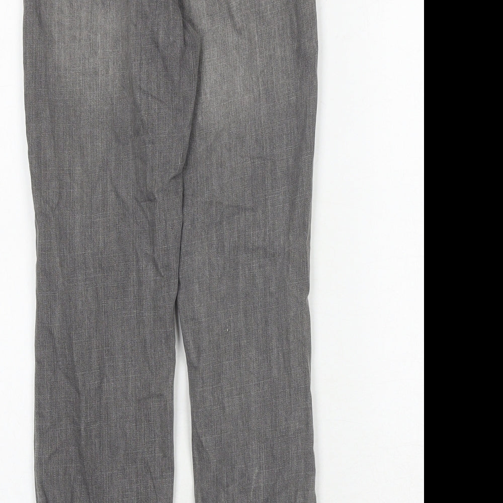 H&M Boys Grey Cotton Tapered Jeans Size 8-9 Years Regular Drawstring