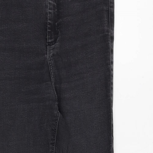 Topshop Womens Grey Cotton Skinny Jeans Size 28 in Regular Zip