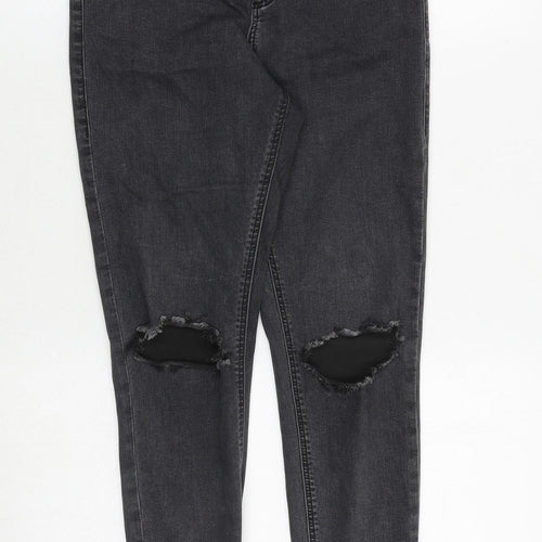 Topshop Womens Grey Cotton Skinny Jeans Size 28 in Regular Zip