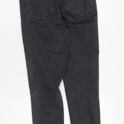 Topshop Womens Grey Cotton Skinny Jeans Size 28 in Regular Zip