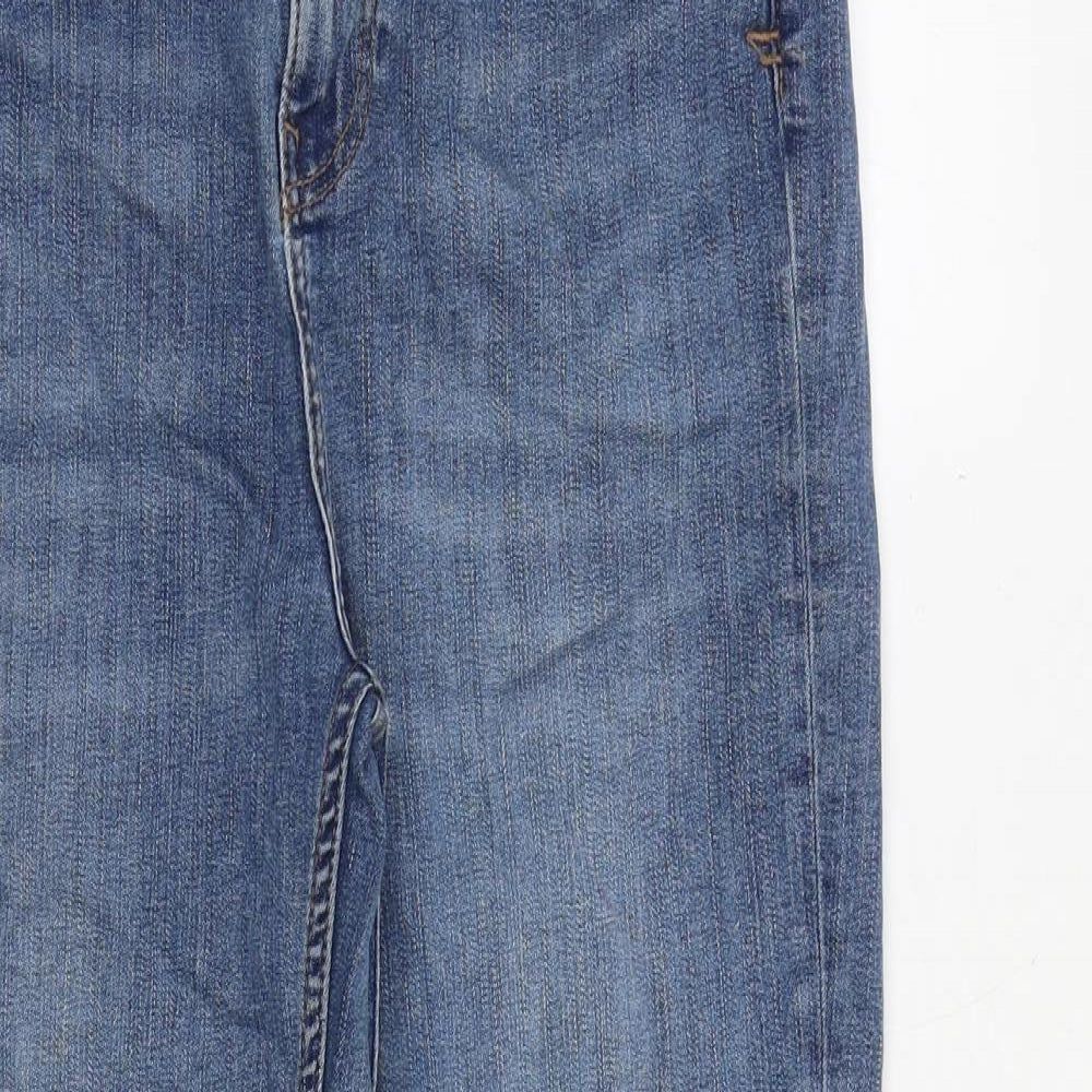 Fat Face Womens Blue Cotton Straight Jeans Size 10 Regular Zip