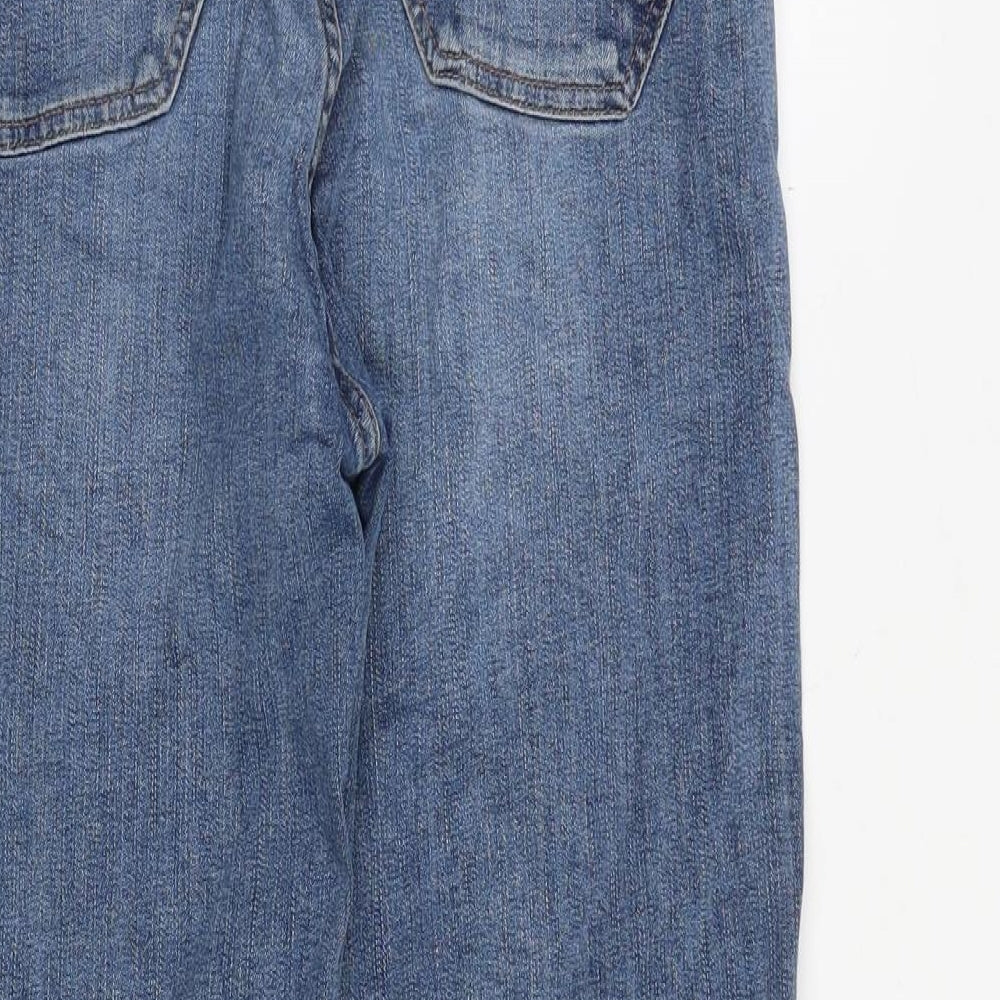 Fat Face Womens Blue Cotton Straight Jeans Size 10 Regular Zip
